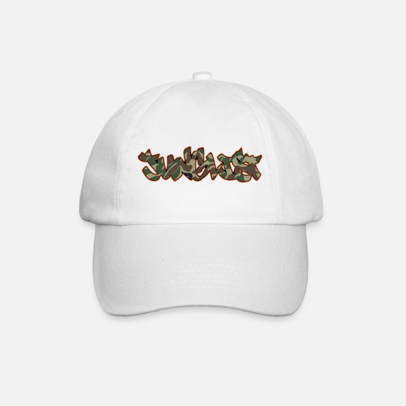 Junglist Camo Graffiti DNB Drum n Bass - Baseball Cap - white/white