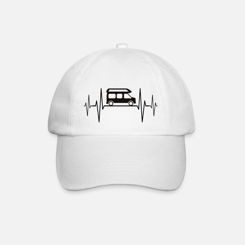Camper Campervan Van Herzschlag ECG Bus Camping - Casquette classique - blanc/blanc