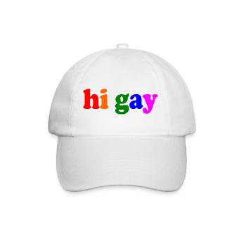 Hi gay - Baseballkappe - Weiß/Weiß - Vorne