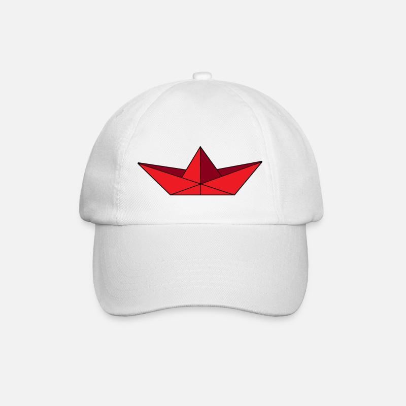 Paper ship red - Baseball Cap - white/white