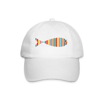SARDINE. FISH. APRIL FOOL. EASTER. SEA - Baseball Cap - white/white - Front