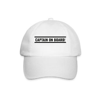 Captain on Board! - Baseballkappe - Weiß/Weiß - Vorne
