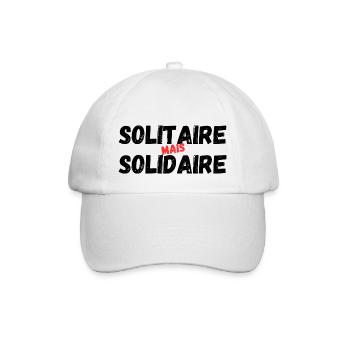 solitaire mais solidaire - Casquette classique - blanc/blanc - Devant