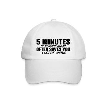 5 minutes de jeu stupide sauvent souvent du travail 4 - Casquette classique - blanc/blanc - Devant