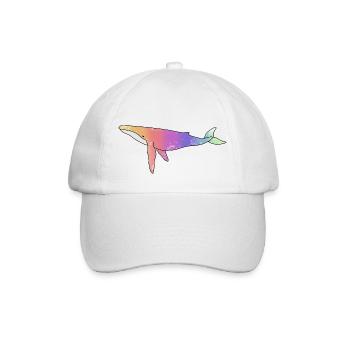 Whale Rainbow Version - Baseball Cap - white/white - Front
