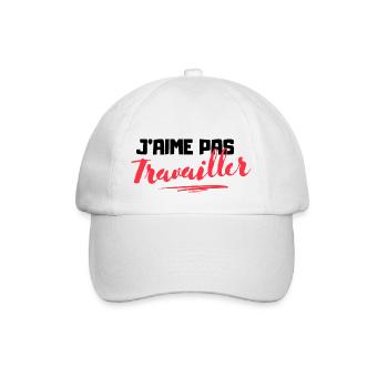 J'aime pas travailler - Cadeau humoristique - Casquette classique - blanc/blanc - Devant