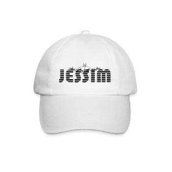 Jessim typo noir d'origine arabe - grand et fort - Casquette classique - blanc/blanc - Devant