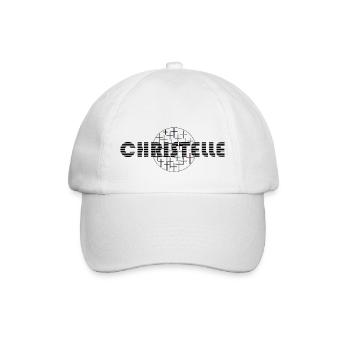 Christelle typo noir étymo d'origine Grecque - Casquette classique - blanc/blanc - Devant