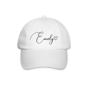 Emely Surname First Name Girl - Baseball Cap - white/white - Front