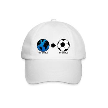 die Welt mein Fuß Fußball Humor Sport 24102 Z - Baseballkappe - Weiß/Weiß - Vorne
