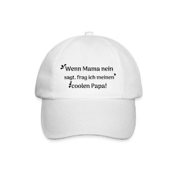 cooler Papa Spruch - Baseballkappe - Weiß/Weiß - Vorne