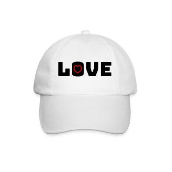 Love Heart red - Baseball Cap - white/white - Front