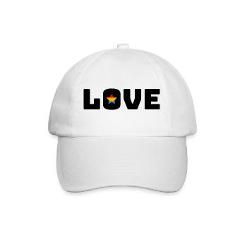 Love Star Rainbow black - Baseball Cap - white/white - Front