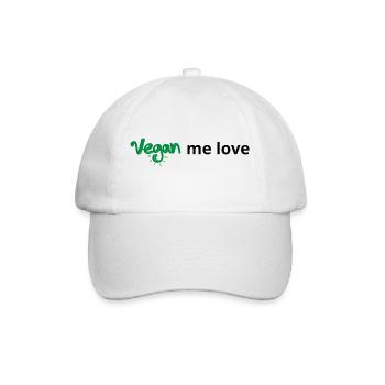 Vegan Ich Liebe - Baseballkappe - Weiß/Weiß - Vorne