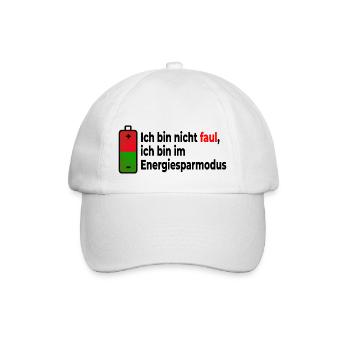 Spruch Energiesparmodus - Baseballkappe - Weiß/Weiß - Vorne