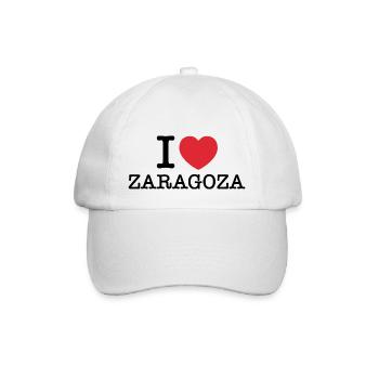 Ich liebe Saragossa | Saragossa | I Herz Saragossa - Baseballkappe - Weiß/Weiß - Vorne