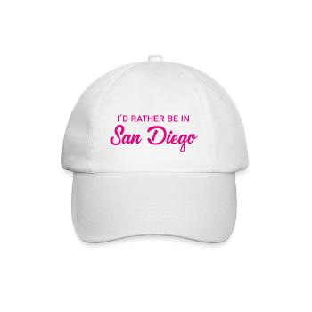 I ́d rather be in San Diego - California - America - Baseball Cap - white/white - Front