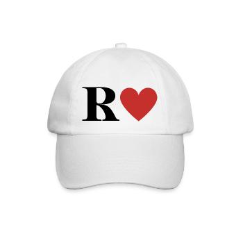 Letter r red heart - Baseball Cap - white/white - Front