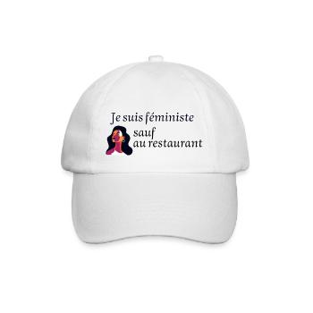 JE SUIS FEMINISTE SAUF AU RESTAURANT - Casquette classique - blanc/blanc - Devant