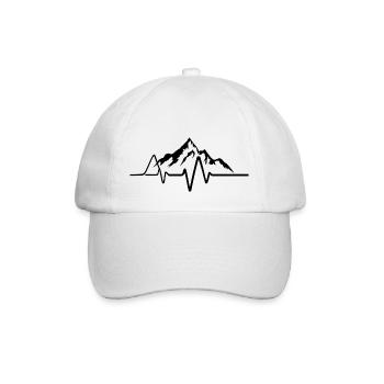 Mountains heartbeat - Baseball Cap - white/white - Front