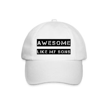 AWESOME LIKE MY SONS Geschenk für Vater Mutter - Baseballkappe - Weiß/Weiß - Vorne