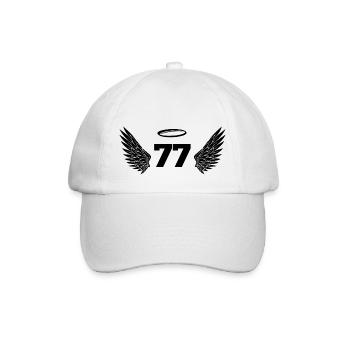 Numéro 77 ange - 77e anniversaire ailes - Casquette classique - blanc/blanc - Devant