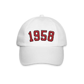Year of birth sport 1958 - Baseball Cap - white/white - Front