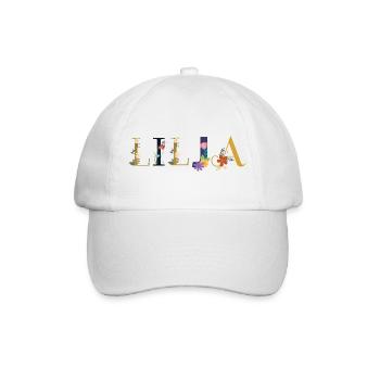 LILJA name decorated with flowers - Baseball Cap - white/white - Front