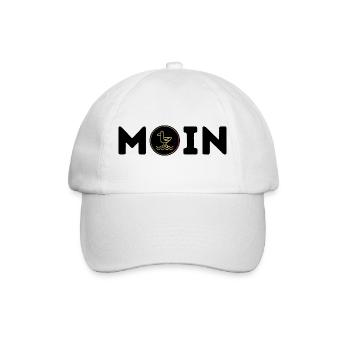 Moin mit Möwe - Baseballkappe - Weiß/Weiß - Vorne