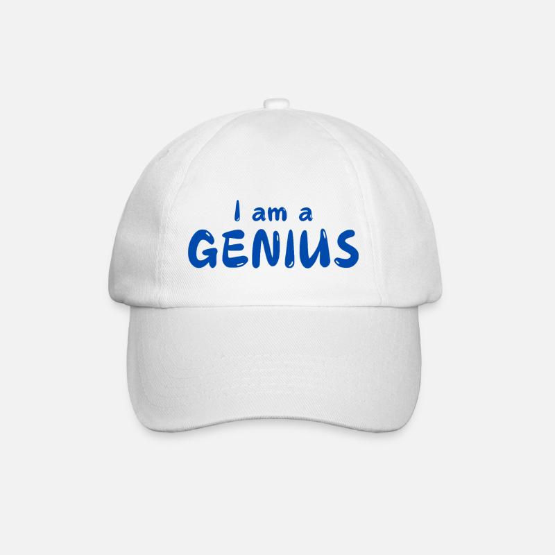 I am a GENIUS - Baseballkappe - Weiß/Weiß