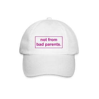 not from bad parents - Nicht von schlechten Eltern - Baseballkappe - Weiß/Weiß - Vorne