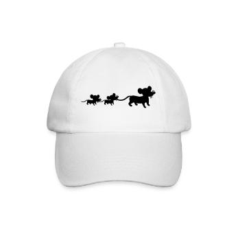 Souris Famille Maman Papa 2 Enfants Maman Silhouette - Casquette classique - blanc/blanc - Devant