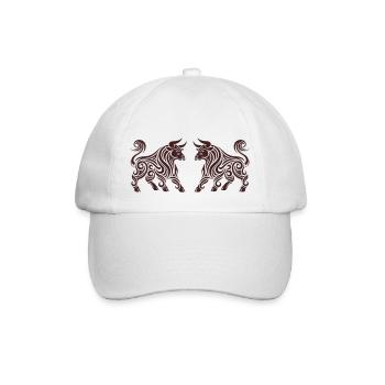 stier tier tribal 2 - Baseballkappe - Weiß/Weiß - Vorne
