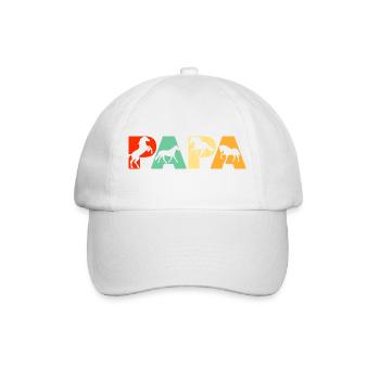 Retro Papa Pferd Papa Lustiges Pferd Papa Vatertag - Baseballkappe - Weiß/Weiß - Vorne