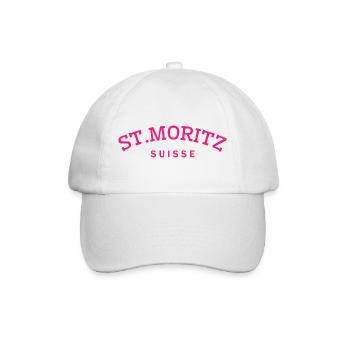 St. Moritz - Suisse - Switzerland - Swiss - Baseball Cap - white/white - Front