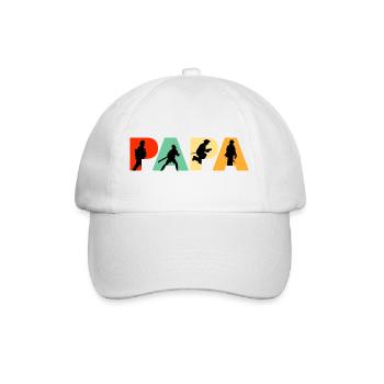 Papa Firefighter Retro Fireman Hero Dad - Baseball Cap - white/white - Front
