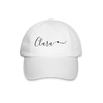 Nom de famille Clara Prénom Décoratif - Casquette classique - blanc/blanc - Devant