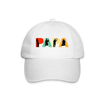 Papa Plumber Retro Tradesman Silhouette Design - Casquette classique - blanc/blanc - Devant
