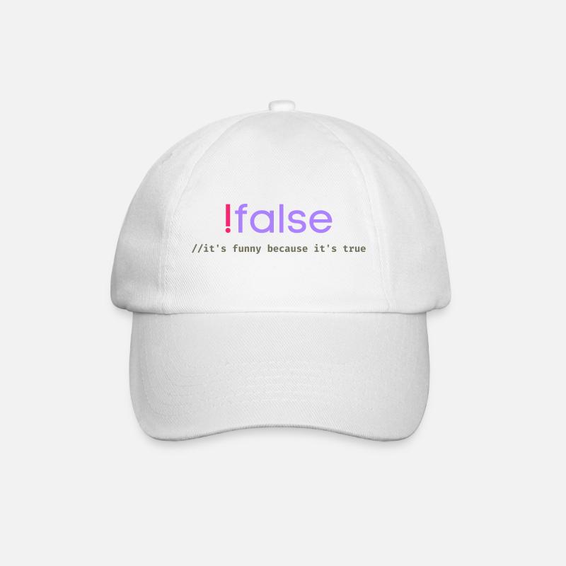 Ifalse Funny Coder Programmierungswortspiel - Baseballkappe - Weiß/Weiß