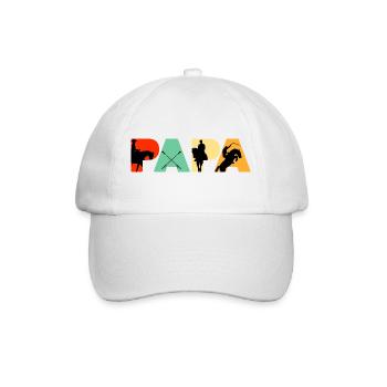 Horse Rider Papa Equestrian Silhouette Art - Baseball Cap - white/white - Front