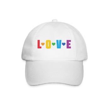 LGBT-Pride-Monat – Liebe ist Liebe - Baseballkappe - Weiß/Weiß - Vorne