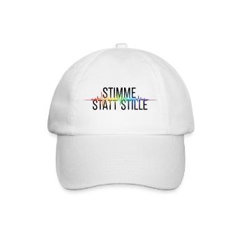 Stimme Statt Stille Pride Statement - Baseballkappe - Weiß/Weiß - Vorne