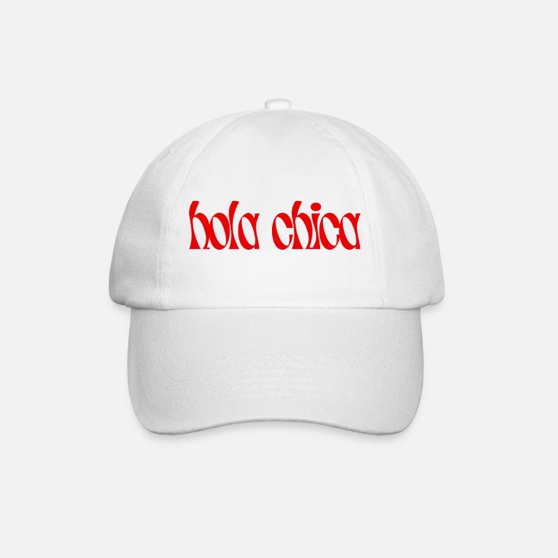 hola chica - Baseballkappe - Weiß/Weiß