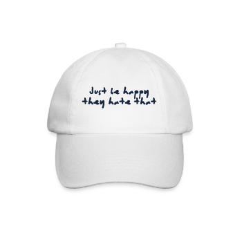 Just be happy - Baseballkappe - Weiß/Weiß - Vorne