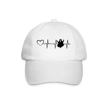 Halloween Heartbeat Heart Ghost Halloween Ghost - Baseball Cap - white/white - Front