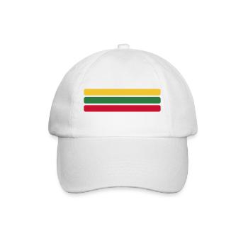 Litauen Flagge Minimal - Fahne Fan Streifen Design - Baseballkappe - Weiß/Weiß - Vorne