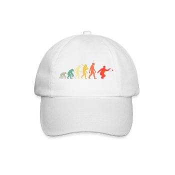 Boccia Und Petanque Spieler Evolution Retro Grafik - Baseballkappe - Weiß/Weiß - Vorne