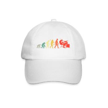 Retro Schlagzeuger Evolution Schlagzeug für Männer - Baseballkappe - Weiß/Weiß - Vorne