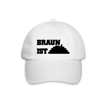 Braun ist Scheiße - Baseballkappe - Weiß/Weiß - Vorne