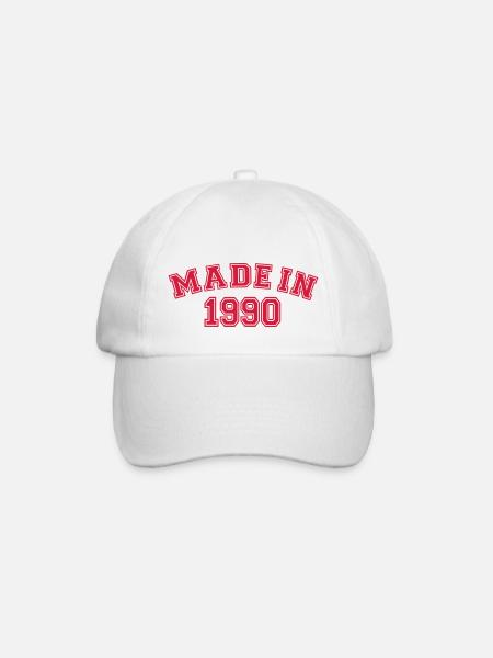 1990 - Baseballkappe - Weiß/Weiß